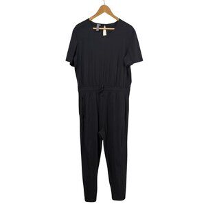 Sweaty Betty Short‑Sleeve Explorer‑Style Jumpsuit – Black – XL – Like New